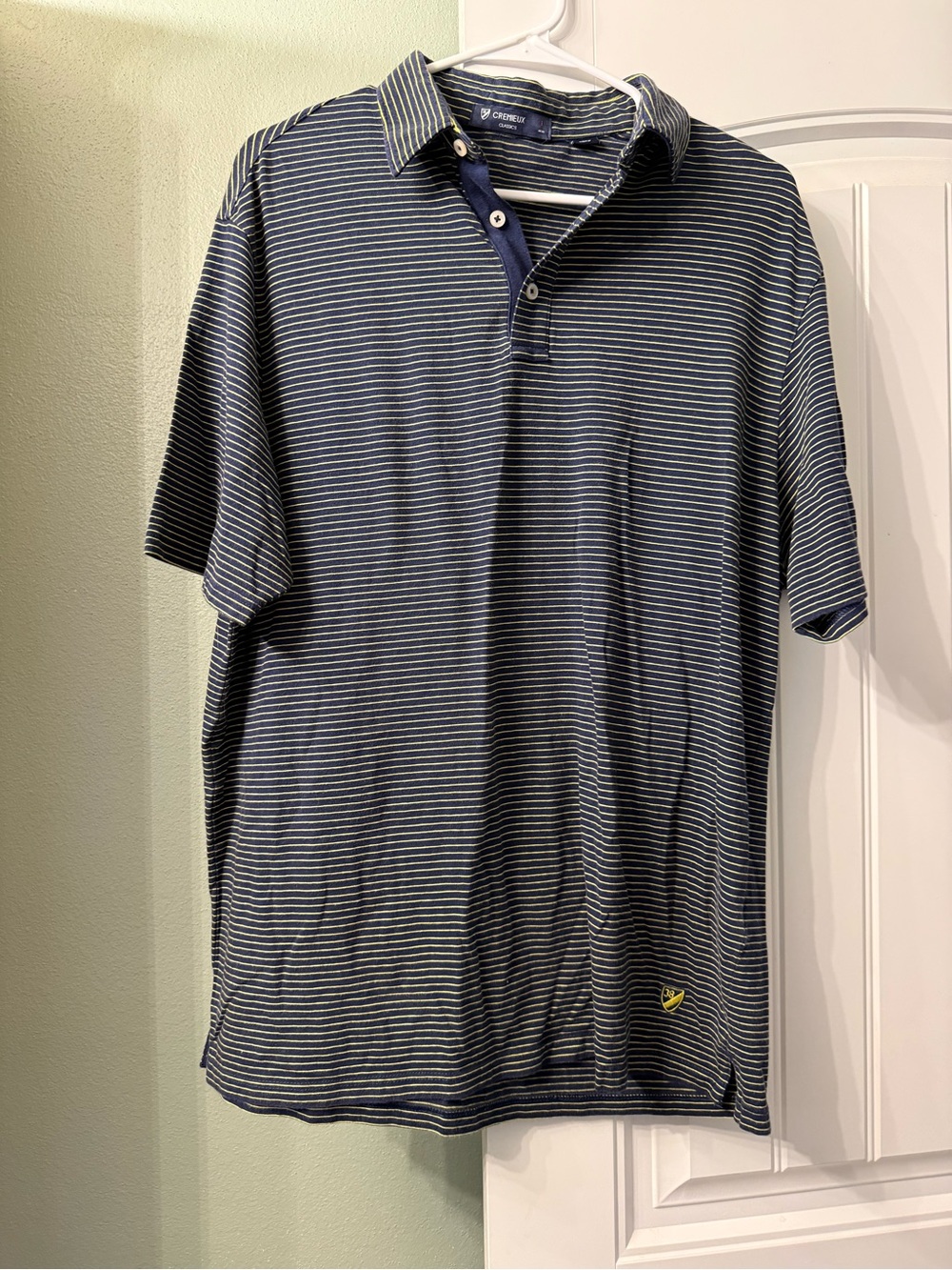 Daniel Cremieux Navy and White Striped Polo